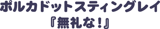 ポルカドットスティングレイ『無礼な！』